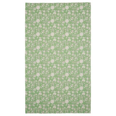 SMÖRFISK Tovaglia in cotone verde, fantasia floreale, quadrata.