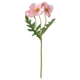 SMYCKA: stelo di fiore artificiale rosa chiaro con foglie verdi, realizzato con materiali riciclati.