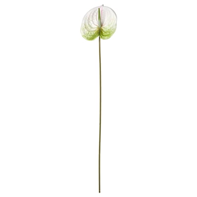 SMYCKA, stelo di fiore artificiale singolo verde-bianco, realizzato con plastica riciclata, design realistico.