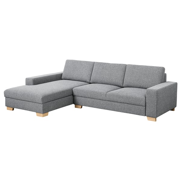 SÖRVALLEN divano a L, grigio, moderno, design scandinavo, con chaise longue.