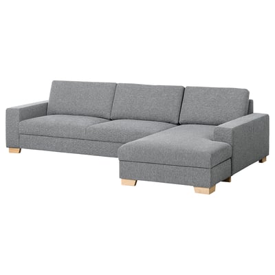 SÖRVALLEN Divano componibile a 3 posti in tessuto grigio, design scandinavo con morbidi cuscini.
