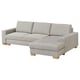 Divano componibile moderno Södervalle, colore neutro, trama in tessuto, design a forma di U, con chaise. ”