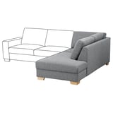 Divano componibile SÖRVALLEN in tessuto grigio, design ampio, gambe in legno.