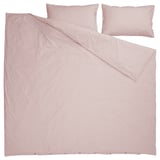 Set biancheria da letto SOLFIBBLA a righe in bianco/pesca, 100% cotone riciclato, rettangolare.