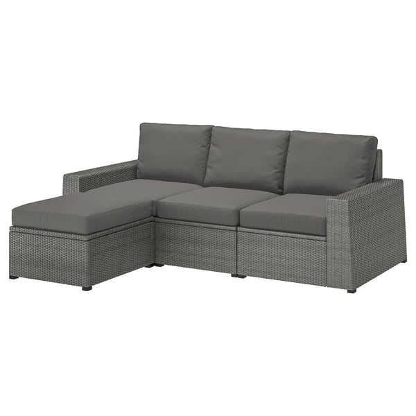 Solleron Divano Componibile 3 Posti Esterno Con Poggiapiedi Grigio Scuro Froson Duvholmen Grigio Scuro Ikea It