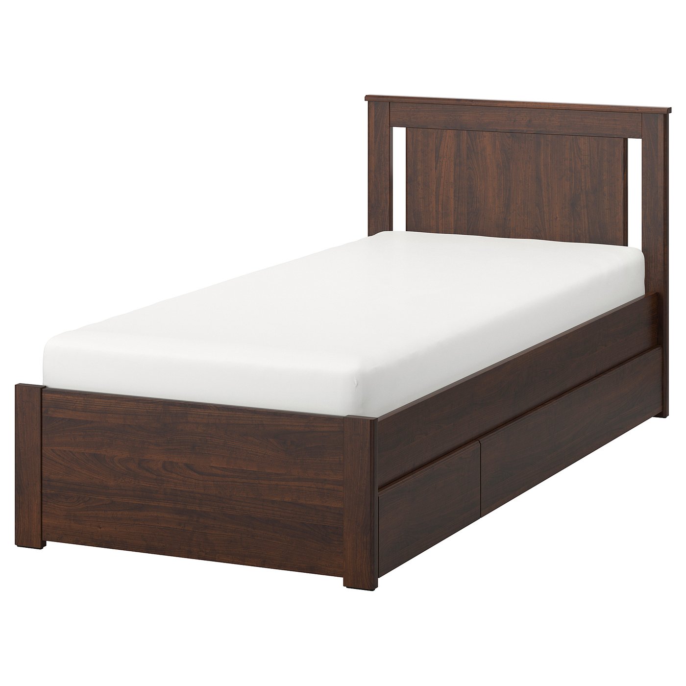 songesand struttura letto con 2 contenitori marrone luroy 90x200 cm