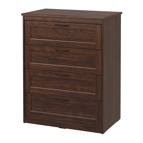 SONGESAND Cassettiera con 4 cassetti - marrone - IKEA