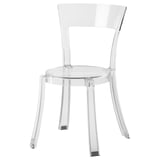Sedia STEIN trasparente, policarbonato trasparente, impilabile, design moderno.