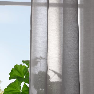 IKEA Hannallill - Coppia di tende, 145 x 300 cm, colore: Marrone chiaro