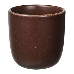 Tazza rustica in ceramica marrone di Stoccolma, rotonda, maculata, design semplice, sensazione robusta.