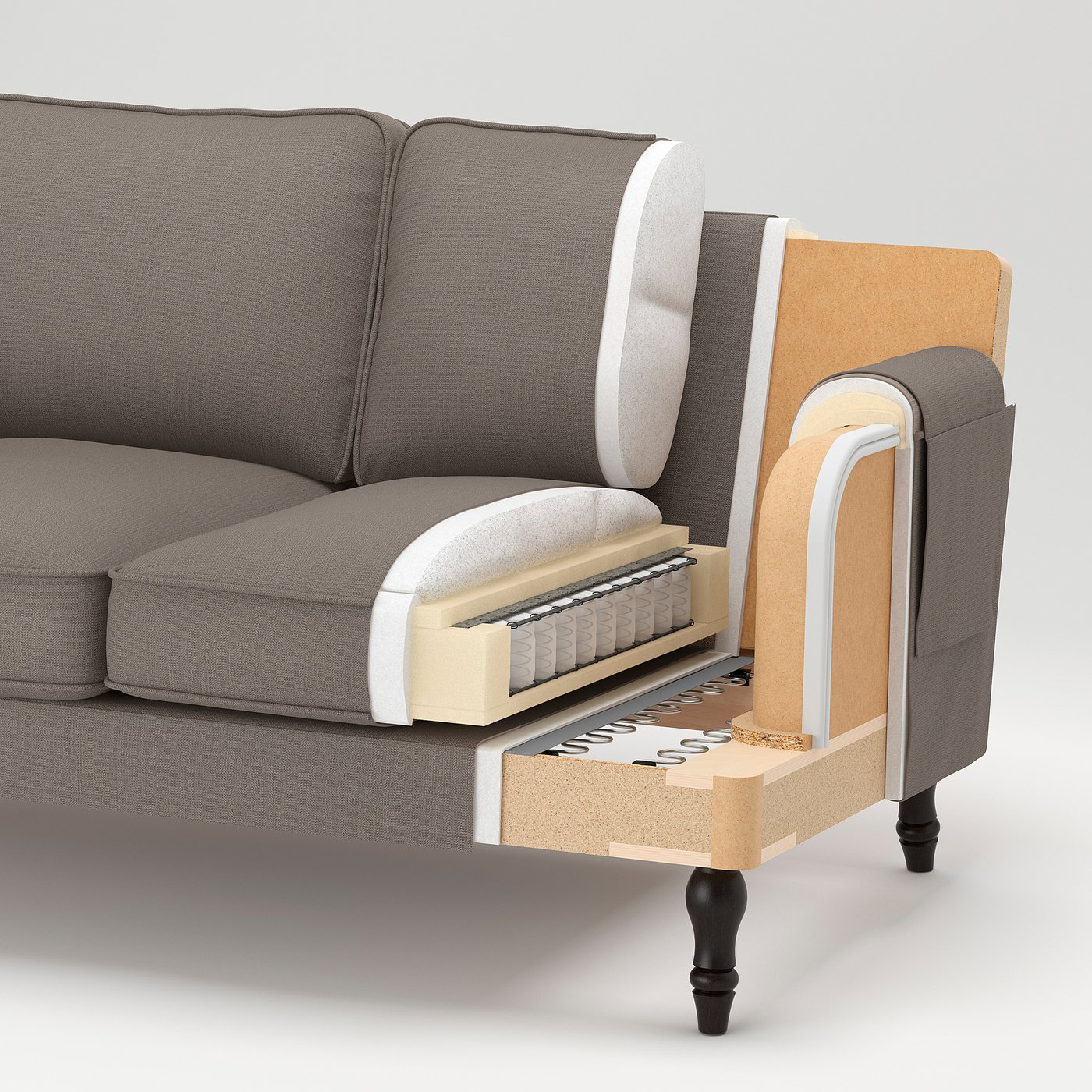 Stocksund Divano A 3 Posti Nolhaga Grigio Beige Leggi I Dettagli Del Prodotto Ikea It