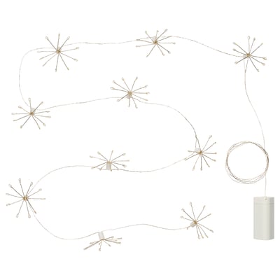 Stringhe luminose dorate STRÅLA, funzionamento a batteria, luce calda, design scintillante festivo, materiali plastici ecologici.