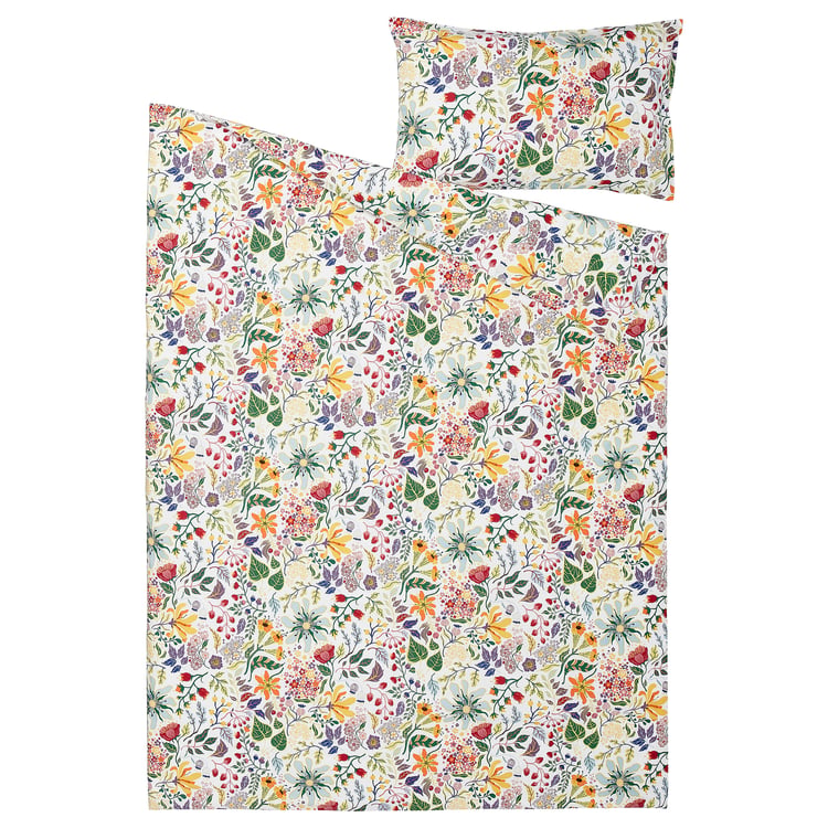 Copripiumino con federe Mirabello Luisiana Jolies fleurs Floreale in P