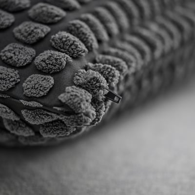 SVARTPOPPEL Fodera per cuscino, antracite, 65x65 cm