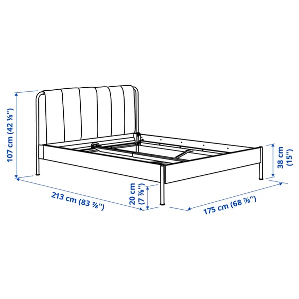 TÄLLÅSEN Struttura letto imbottita, Kulsta beige chiaro/Lillhällan, 160x200 cm