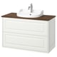 TÄNNFORSEN / RUTSJÖN Mobile lavabo/cassetti/lavabo/misc, bianco/marrone effetto noce, 102x49x76 cm