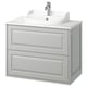 TÄNNFORSEN mobile da bagno grigio chiaro con lavabo semi-incassato, due cassetti smussati, stile da parete.