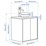 Illustrazione con le misure del prodotto: TÄNNFORSEN.