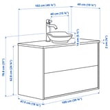 Illustrazione con le misure del prodotto: TÄNNFORSEN.