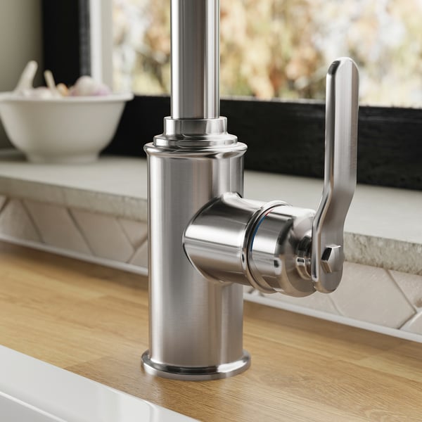 TAKSJÖN Miscelatore cucina leva laterale, color acciaio inox