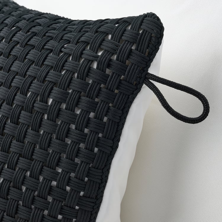 Federa Per Cuscino 45x45 Cm – Nera, In Poliestere, Con Cerniera Nascosta, Per Interni Ed Esterni