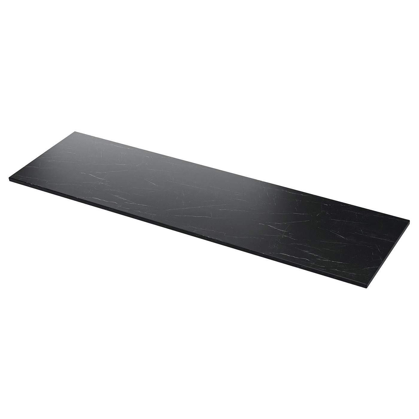TOLKEN Piano d'appoggio - nero effetto marmo/laminato 182x49 cm