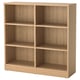 Una libreria TONSTAD vuota in legno di rovere chiaro. È dotato di quattro ripiani regolabili e di un design semplice e moderno.