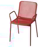 Sedia da esterno TORPARÖ rossa; metallo, plastica; design traforato, confortevole.