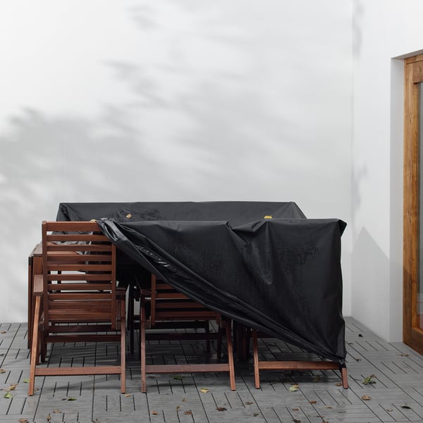 Copritavolo Impermeabile 200x100 Cm Con Coulisse - Grigio, Poliestere Con PVC