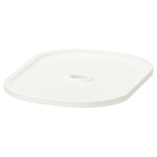 È costituito da un coperchio quadrato bianco TROFAST realizzato con il 50% di plastica riciclata. È una piccola combinazione di sfiato e maniglia.