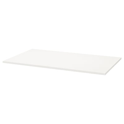 Piano scrivania bianco Trottén. Melammina, piatto, design semplice.