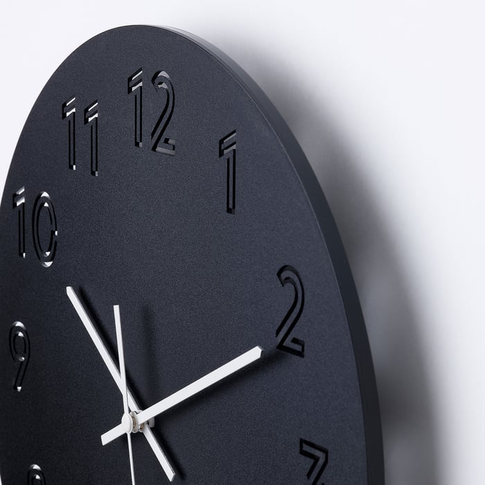 Orologio da parete diametro 70 cm 1xAA nero