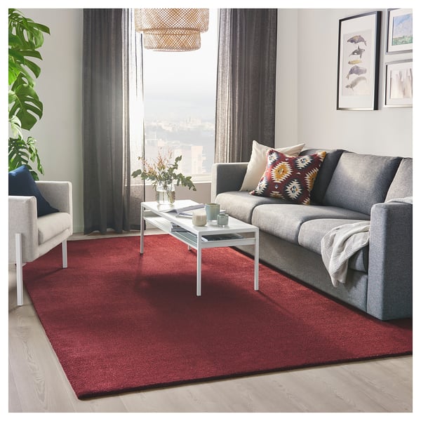 Tyvelse Tappeto Pelo Corto Rosso Scuro 200x300 Cm Ikea It
