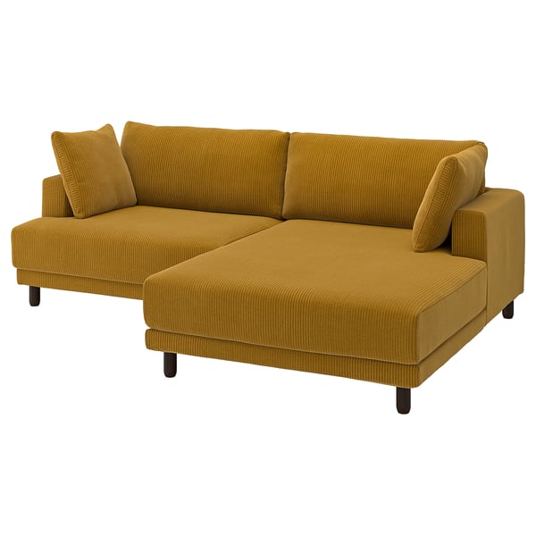 UPPÅKRA Divano a 3 posti componibile, con chaise-longue, destra/Samsala ambra