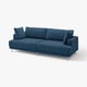 Divano UPPÅKRA blu, design moderno, sedili e schienale imbottiti, gambe cromate, conforte e stile.