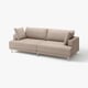Divano moderno beige, UPPÅKRA, con linee pulite, cuscini imbottiti e gambe cromate.