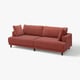 Comodo divano UPPÅKRA rosa con gambe di legno, cuscini morbidi, perfetto per il relax in famiglia.