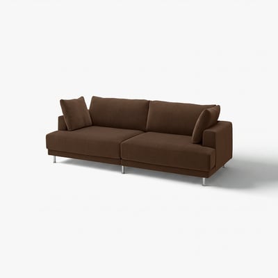 Divano marrone UPPÅKRA, design moderno, cuscini comodi, gambe cromate.