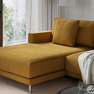 UPPÅKRA Elemento chaise-longue, con bracciolo sinistro/Samsala ambra