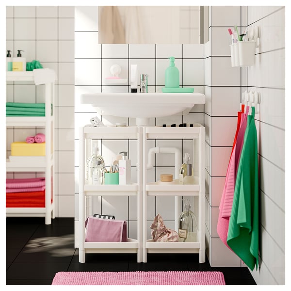 VESKEN Scaffale angolare, bianco, 33x33x71 cm