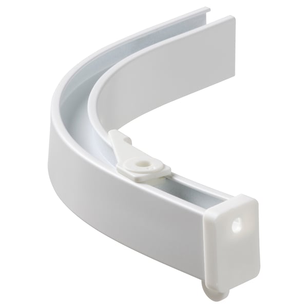 Binario per tende angolare bianco VIDGA, alluminio, curvo, design minimalista.