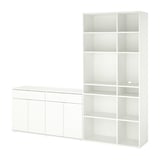 Set di mobili VIHALS bianco - credenza e scaffale alto dalle linee pulite.
