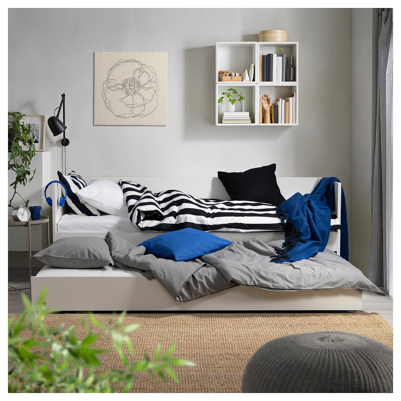 VIHALS strutt divano letto/letto estraib, bianco, 80x200 cm IKEA