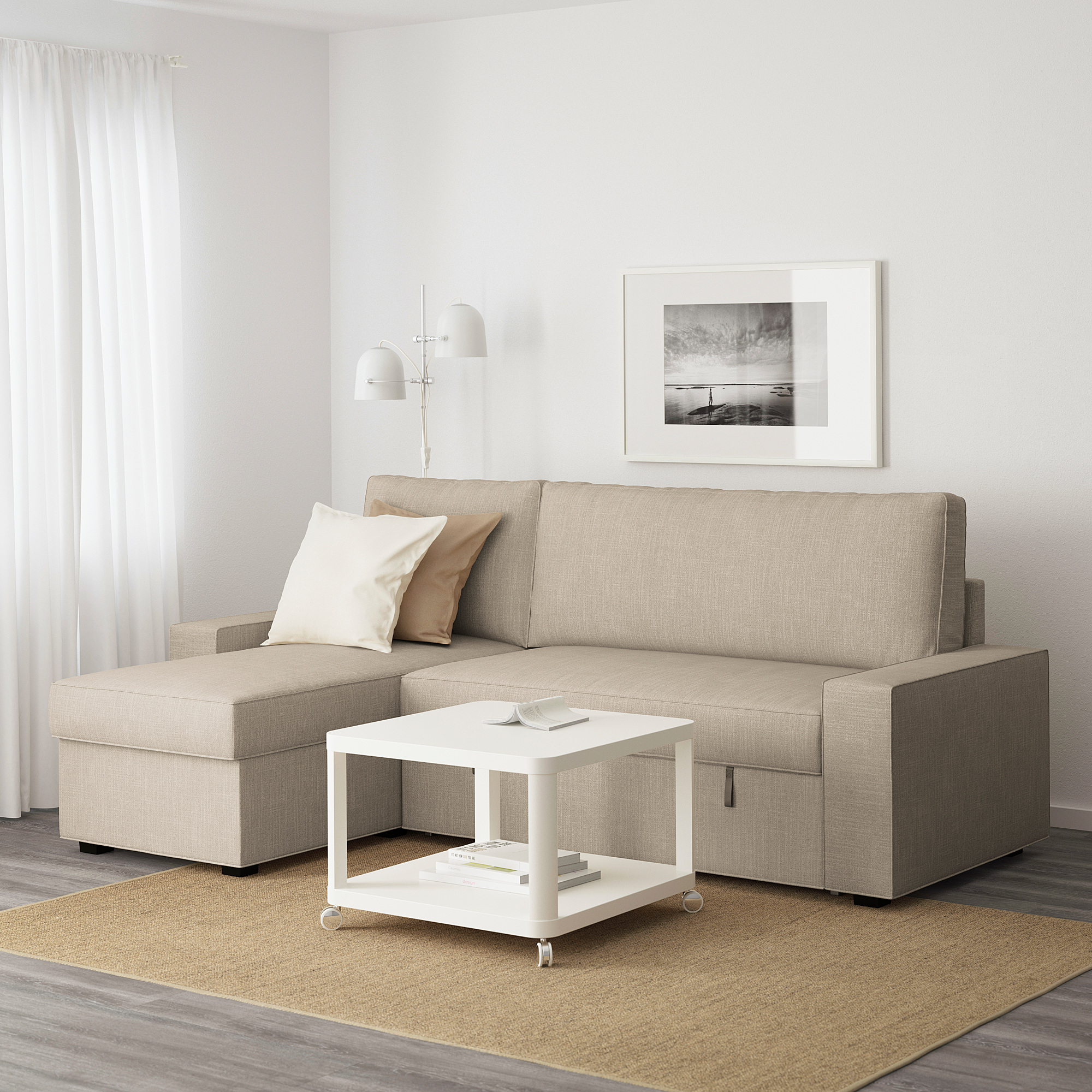 VILASUND Divano letto con chaiselongue, Hillared beige IKEA IT