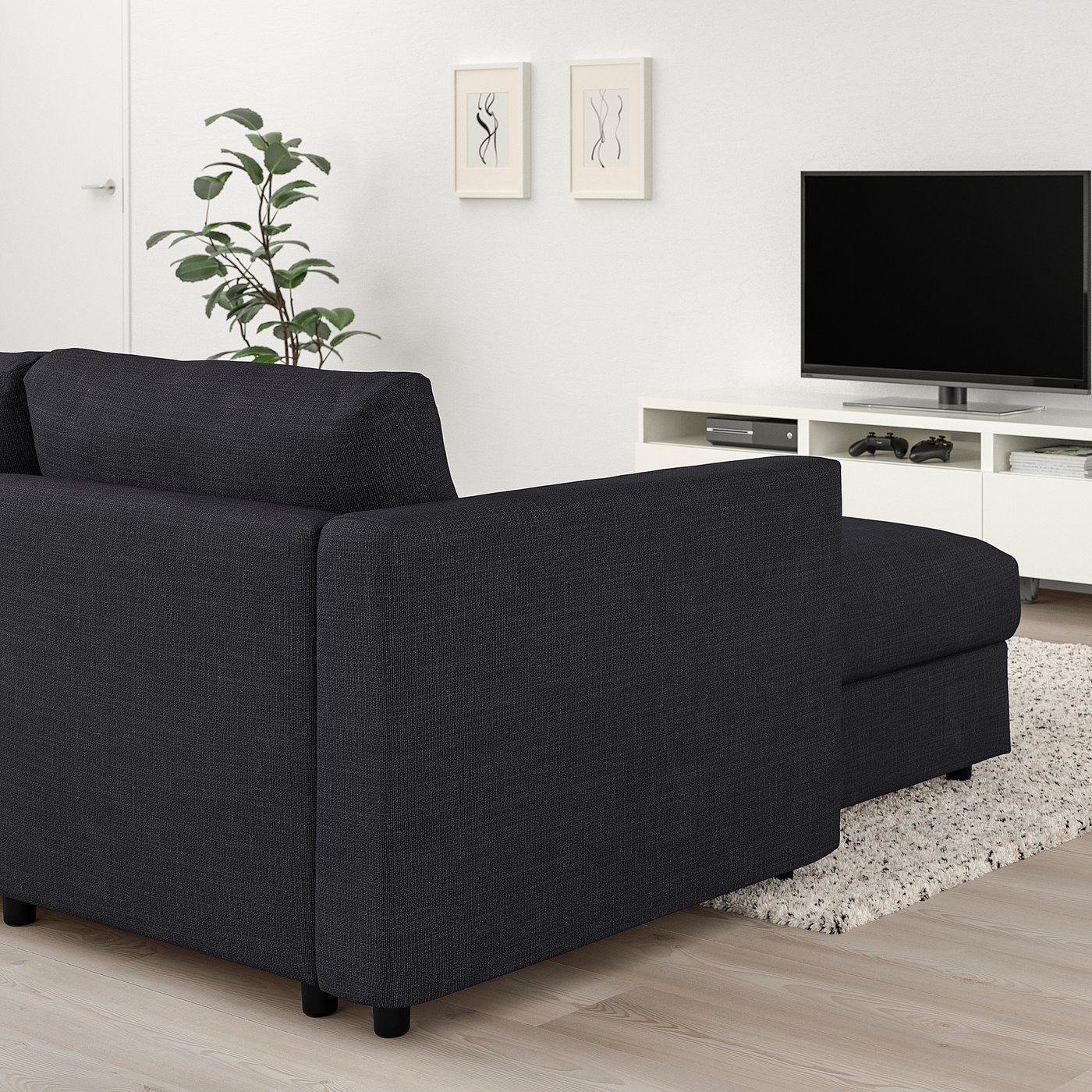 VIMLE divano a posti, con chaise-longue/Hillared antracite