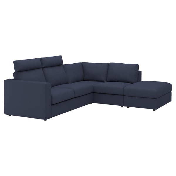 Vimle Divano Angolare A 4 Posti Con Terminale Aperto Con Poggiatesta Orrsta Blu Nero Ikea It