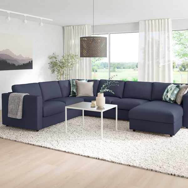 Vimle Divano Angolare A 5 Posti Con Chaise Longue Orrsta Blu Nero Ikea It