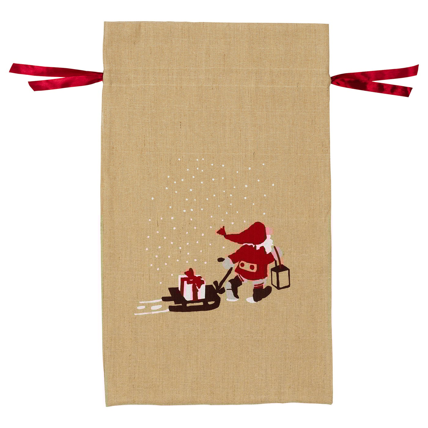 Vinter 2020 Sacco Con Cordoncino Motivo A Forma Di Babbo Natale Naturale 90x56 Cm Ikea It