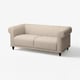 Divano beige VISKAFORS, design classico, forma morbida e arrotondata, gambe di legno, atmosfera invitante.