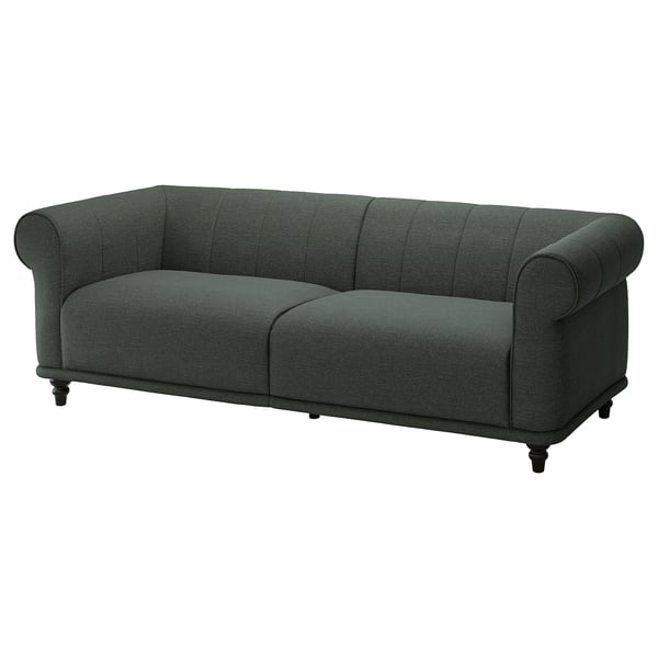 Divano VISKAFORS, verde, seduta profonda, braccioli arrotondati, design classico.